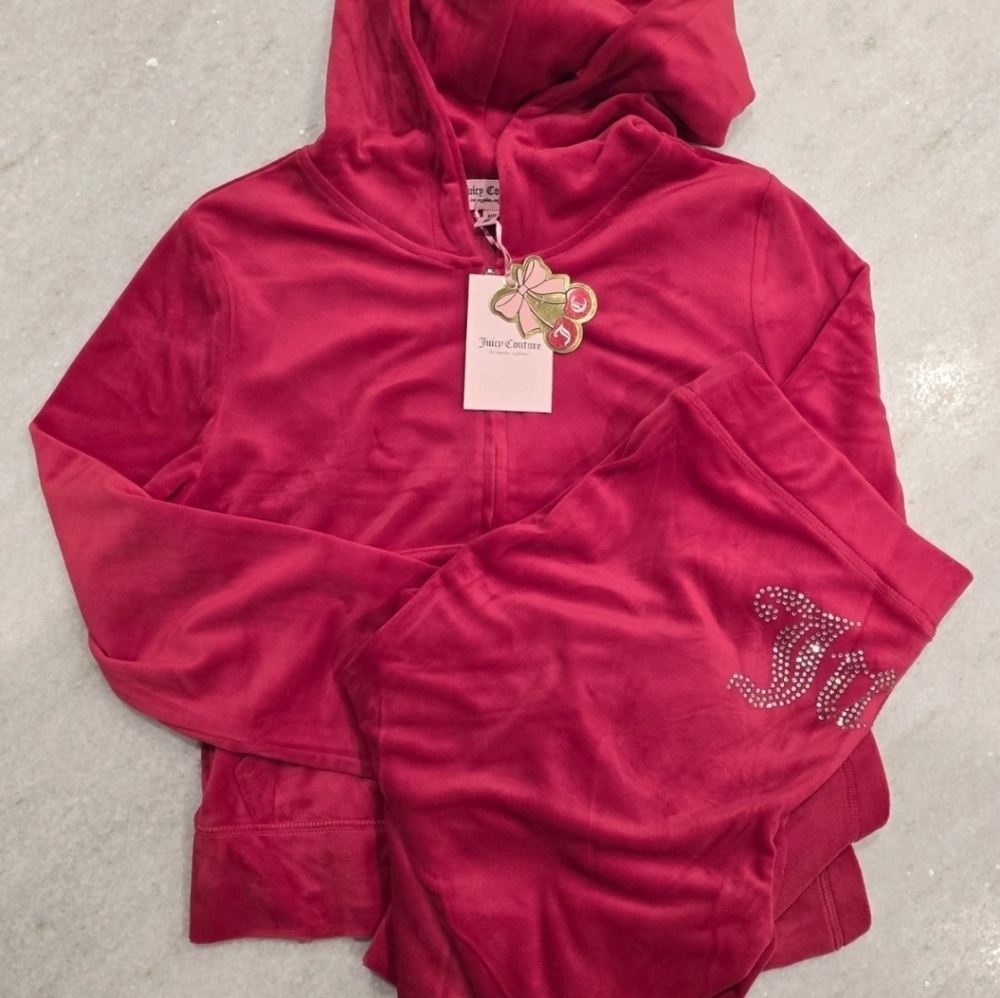 NWT! Medium JUICY COUTURE BLING TRACKSUIT Flash Pants & Hoodie Rare Gift Set